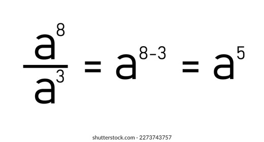 Quotient property of exponents. Quotient of powers in mathematics.