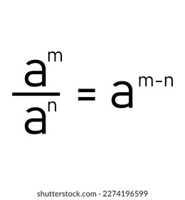 Quotient property of exponents. Quotient of powers in mathematics.