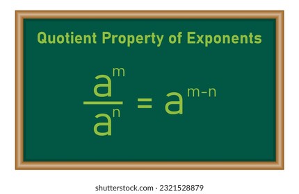 Quotient property of exponents. Quotient of powers in mathematics. Mathematics resources for teachers and students.