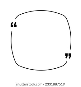 Quoting box. Quote frame with quotation marks.