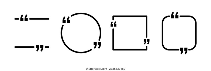 Cuadro de cita establecido. Cotizar marco con comillas. Burbuja de voz para texto.