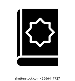 Quran book icon. Concept of faith, religion, and Islam.