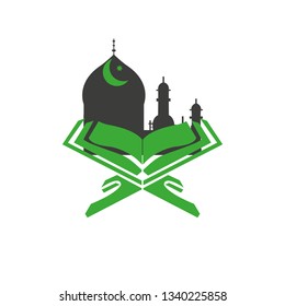 Quran book icon. Flat design, linear and color styles. Islamic religion. Koran. Isolated vector illustrations