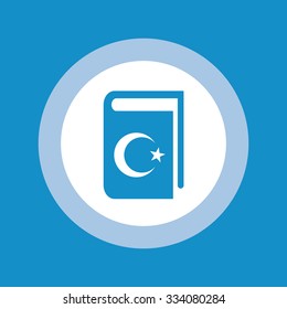 Quran book icon . Book icon with Islam symbol . Vector illustration