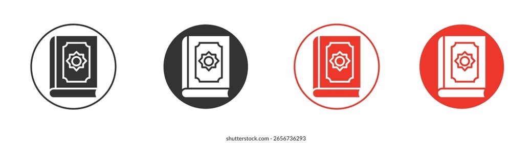 Icono del libro del Corán para el logotipo, símbolo de la muestra del Vector para el diseño