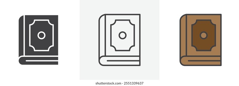 Koranbuch-Symbolpaket. Vektorgrafik. EPS10