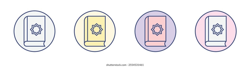Quran book icon Thin line flat illustration