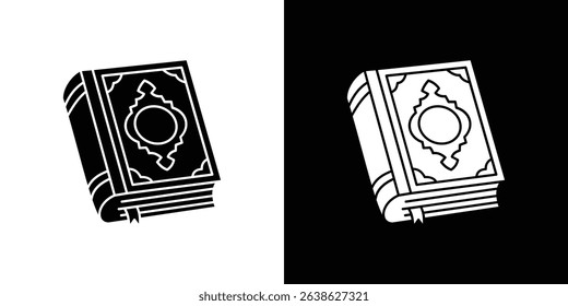 Quran book icon Vector in flat style. Collection silhouettes