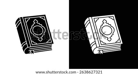 Quran book icon Vector in flat style. Collection silhouettes