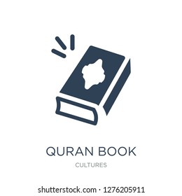 quran book icon vector on white background, quran book trendy filled icons from Cultures collection, quran book vector illustration