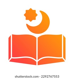 quran book religion islamic gradient icon button vector illustration