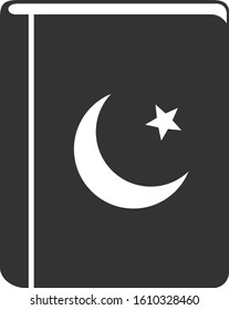 Quran book vector icon. Flat Quran book symbol is isolated on a white background.