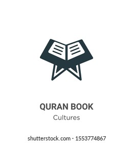 Quran book vector icon on white background. Flat vector quran book icon symbol sign from modern cultures collection for mobile concept and web apps design.