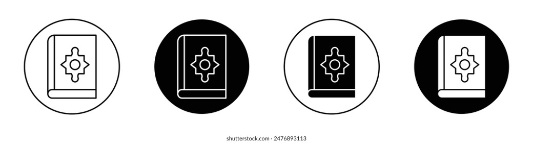 Símbolo del Vector del libro del Corán en estilo plano.