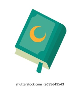 Ilustración vectorial de libro del Corán para decoraciones islámicas para tarjetas de felicitación