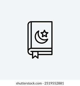 Quran bookline vector icon. EPS 10
