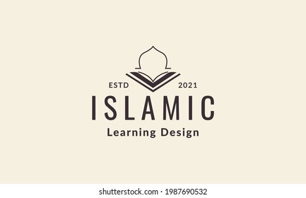 Quran with dome lines logo symbol vector icon illustration graphic design
