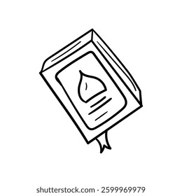 Quran doodle icon with white background vector stock illustration
