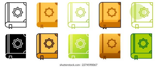 Quran in flat style isolated