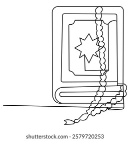 Quran icon  continuous one line drawing  outline vector illustration