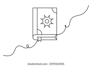 Quran icon continuous one line drawing of simple vector illustration