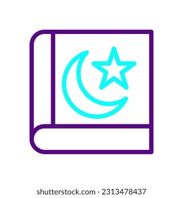 Quran icon duocolor purple blue colour ramadan illustration vector element and symbol perfect.