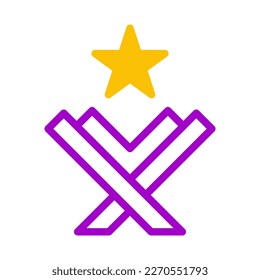 quran icon duotone purple yellow style ramadan illustration vector element and symbol perfect. Icon sign from modern collection for web.