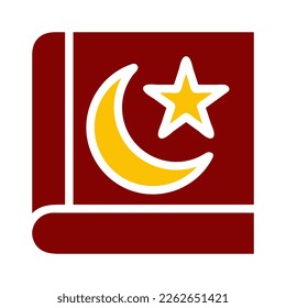 quran icon duotone red yellow style ramadan illustration vector element and symbol perfect. Icon sign from modern collection for web.
