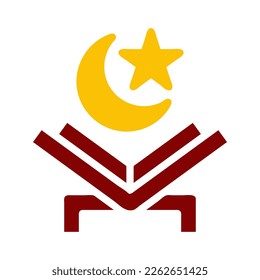 quran icon duotone red yellow style ramadan illustration vector element and symbol perfect. Icon sign from modern collection for web.
