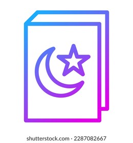 quran icon gradient purple colour ramadan illustration vector element and symbol perfect. Icon sign from modern collection for web.