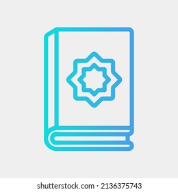 Quran icon in gradient style about ramadan, use for website mobile app presentation