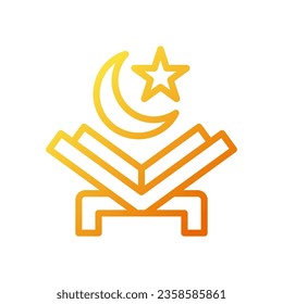 Quran icon gradient yellow orange colour ramadan illustration vector element and symbol perfect.