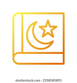 Quran icon gradient yellow orange colour ramadan illustration vector element and symbol perfect.