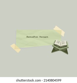 Qur'an icon graphic vector illustration with Ramadhan kareem text