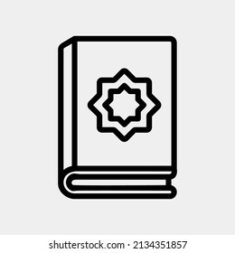 Quran icon in line style about ramadan, use for website mobile app presentation