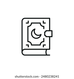Quran icon. Simple Quran icon for social media, app, and web design. Vector illustration.