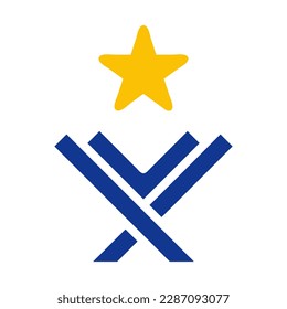 quran icon solid blue yellow colour ramadan illustration vector element and symbol perfect. Icon sign from modern collection for web.