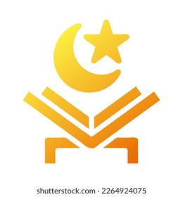 quran icon solid gradient yellow ramadan illustration vector element and symbol perfect. Icon sign from modern collection for web.