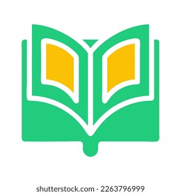 icono de quran color verde sólido estilo amarillo ramadan ilustración elemento vector y símbolo perfecto. Signo de icono de la colección moderna para la web.
