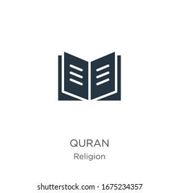 Quran icon vector. Trendy flat quran icon from religion collection isolated on white background. Vector illustration can be used for web and mobile graphic design, logo, eps10