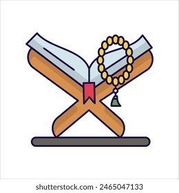 quran icon with white background vector stock illustration