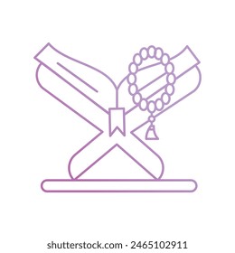 quran icon with white background vector stock illustration