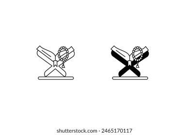Koran-Symbol mit weißem Hintergrund Vektorgrafik Stock Illustration