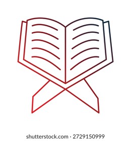 Icono del Corán con fondo blanco Vector Ilustración de stock