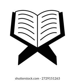 Icono del Corán con fondo blanco Vector Ilustración de stock