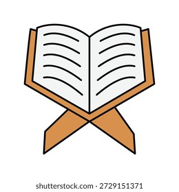 Icono del Corán con fondo blanco Vector Ilustración de stock