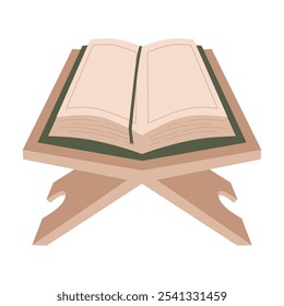 Quran islamic book flat vector illustration