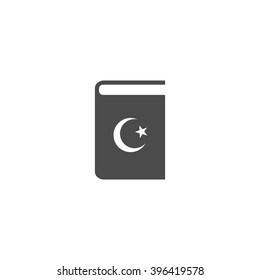 Quran islamic book. Vector icon grey
