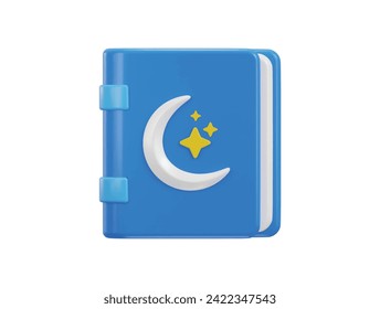 Quran Islamic holy book icon 3d rendering vector illustration