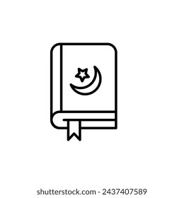 Quran kareem vector line icon illustration.